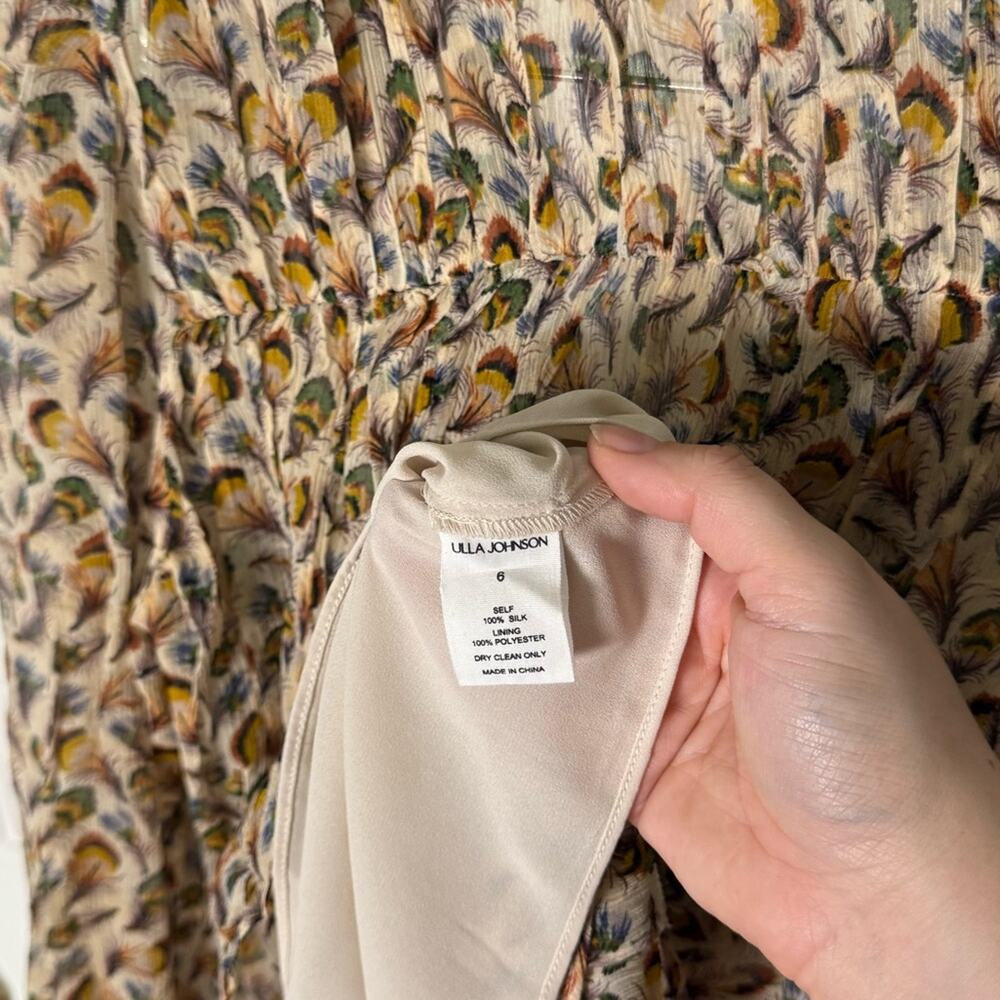 Ulla Johnson Robbie Silk Long Sleeve Front Tie Blouse In Swan 6 - Picture 3 of 12